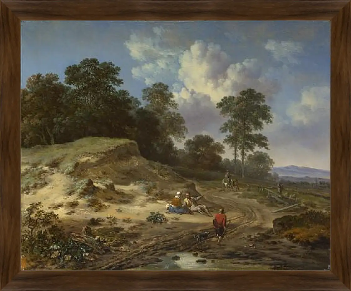 Картина в раме - A Track by a Dune, with Peasants and a Horseman. Ян Вейнантс