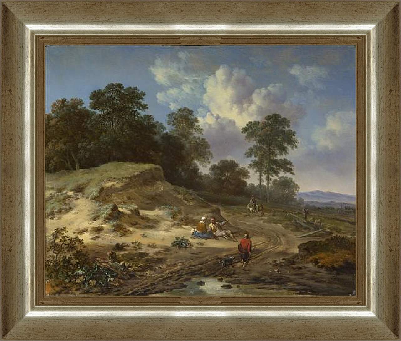 Картина в раме - A Track by a Dune, with Peasants and a Horseman. Ян Вейнантс
