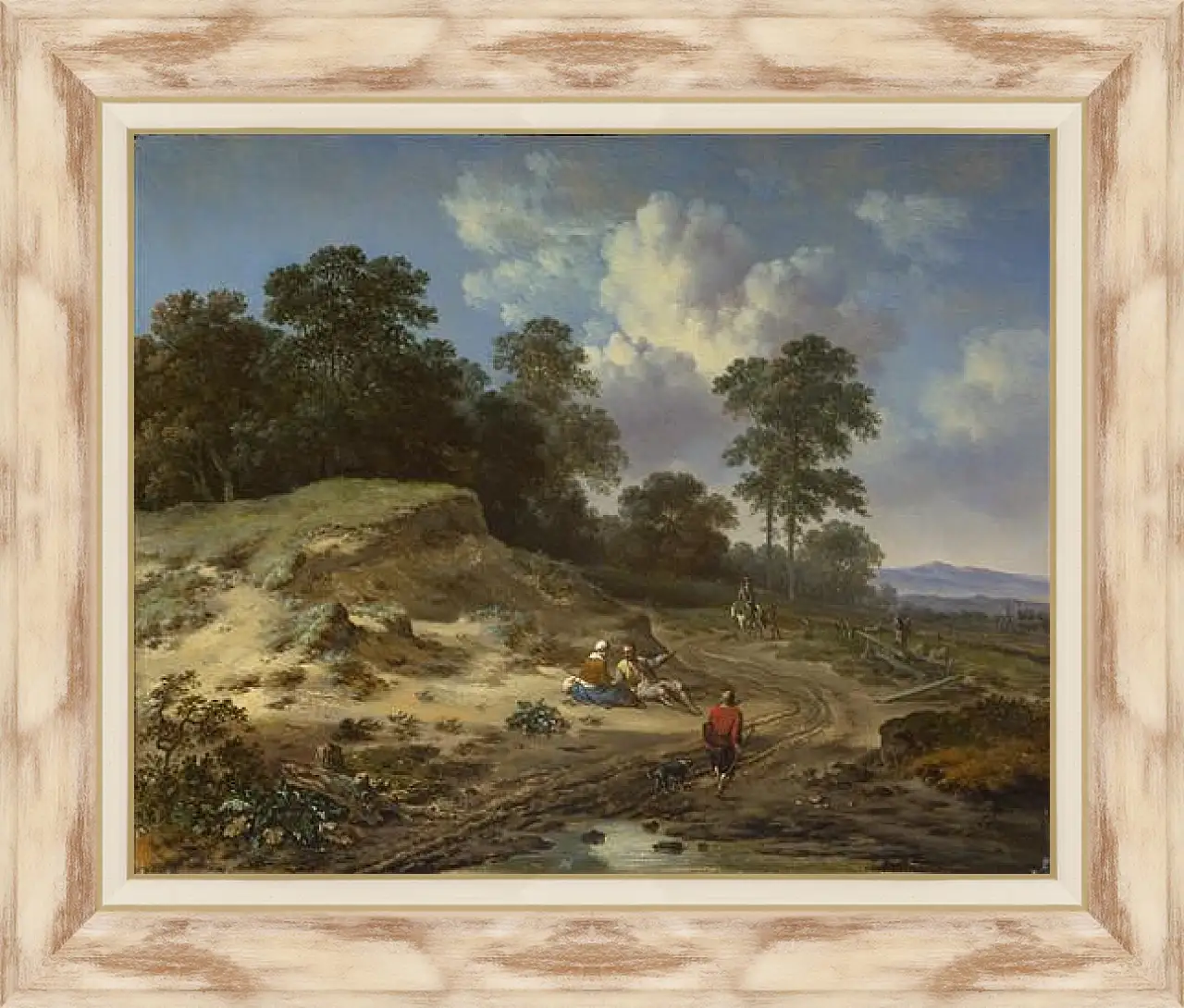 Картина в раме - A Track by a Dune, with Peasants and a Horseman. Ян Вейнантс