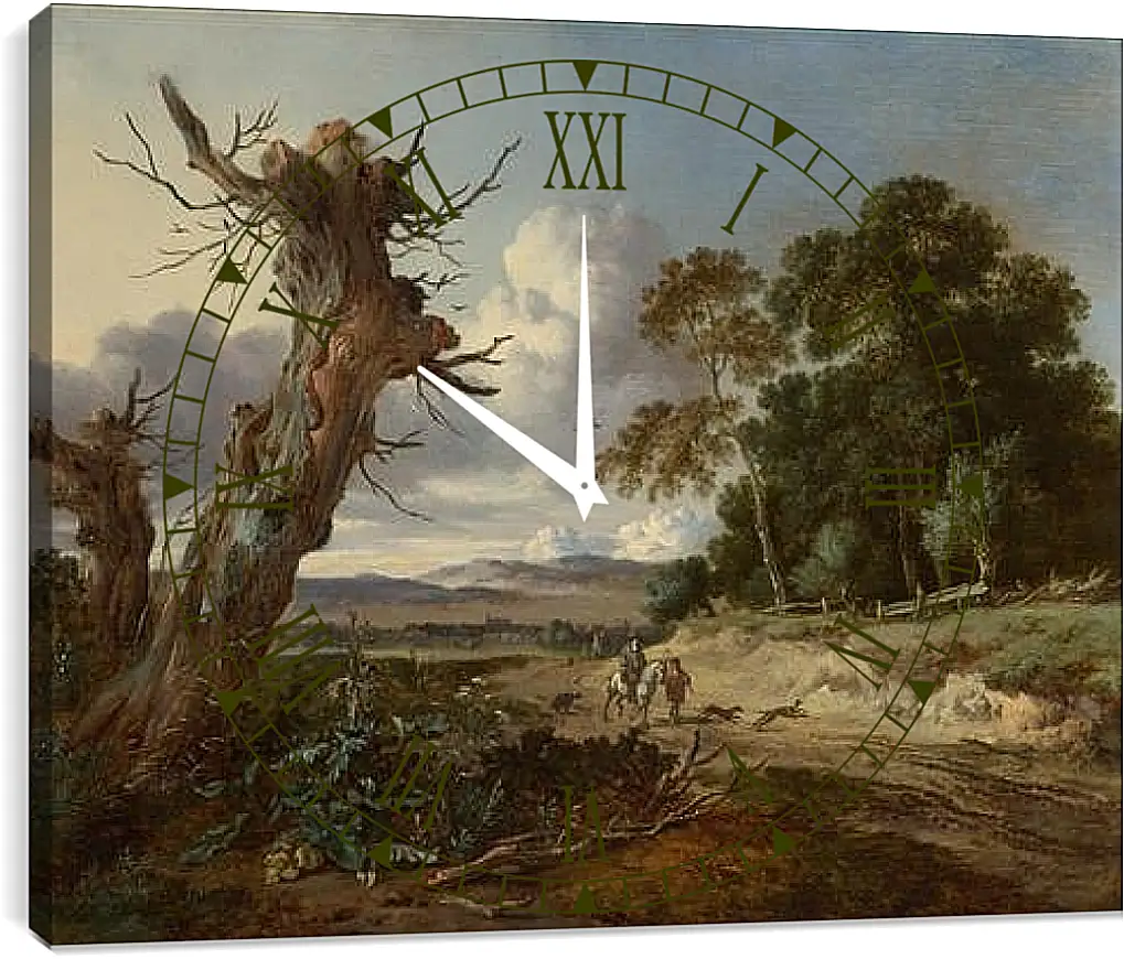 Часы картина - A Landscape with Two Dead Trees. Ян Вейнантс