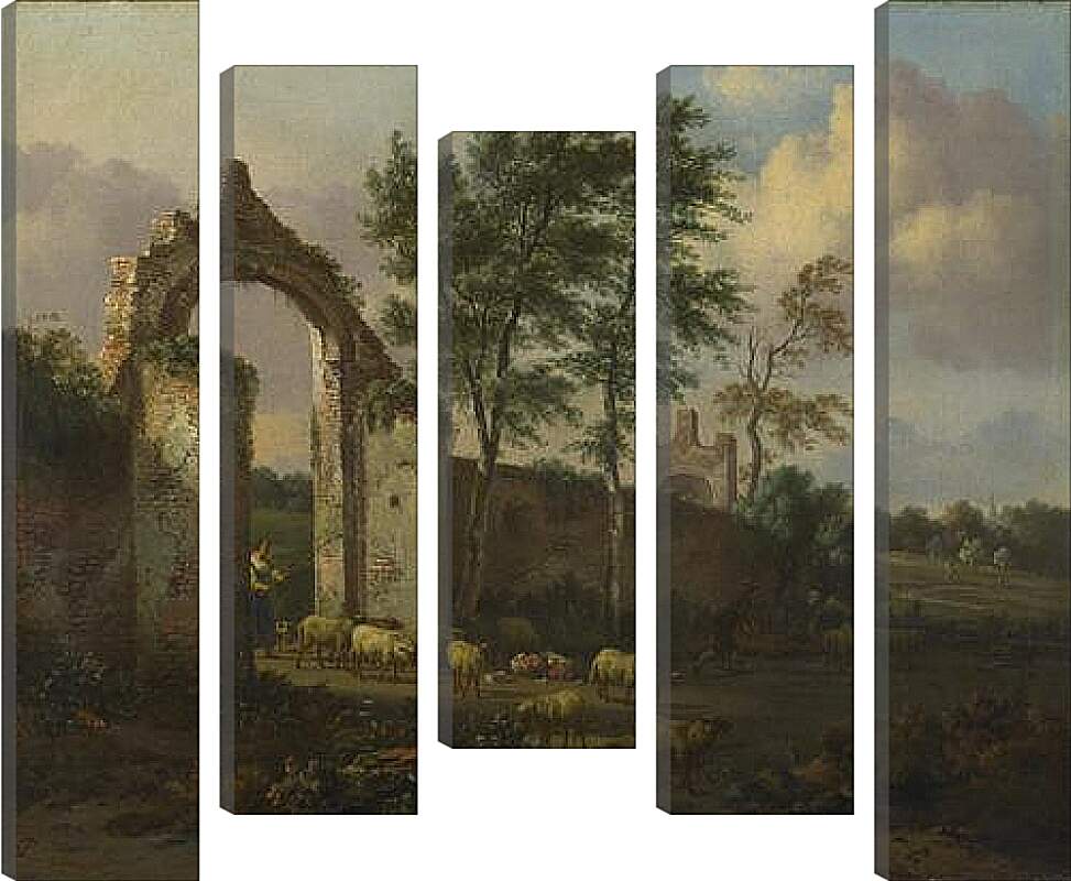 Модульная картина - A Landscape with a Ruined Archway. Ян Вейнантс