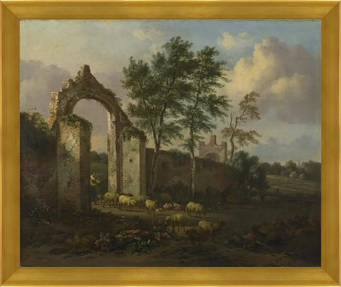 Картина в раме - A Landscape with a Ruined Archway. Ян Вейнантс