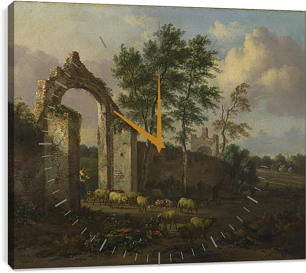 Часы картина - A Landscape with a Ruined Archway. Ян Вейнантс