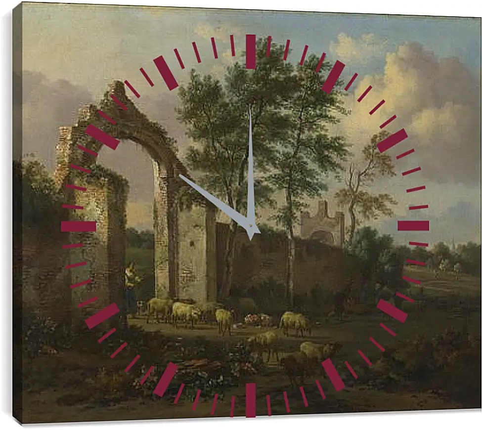 Часы картина - A Landscape with a Ruined Archway. Ян Вейнантс