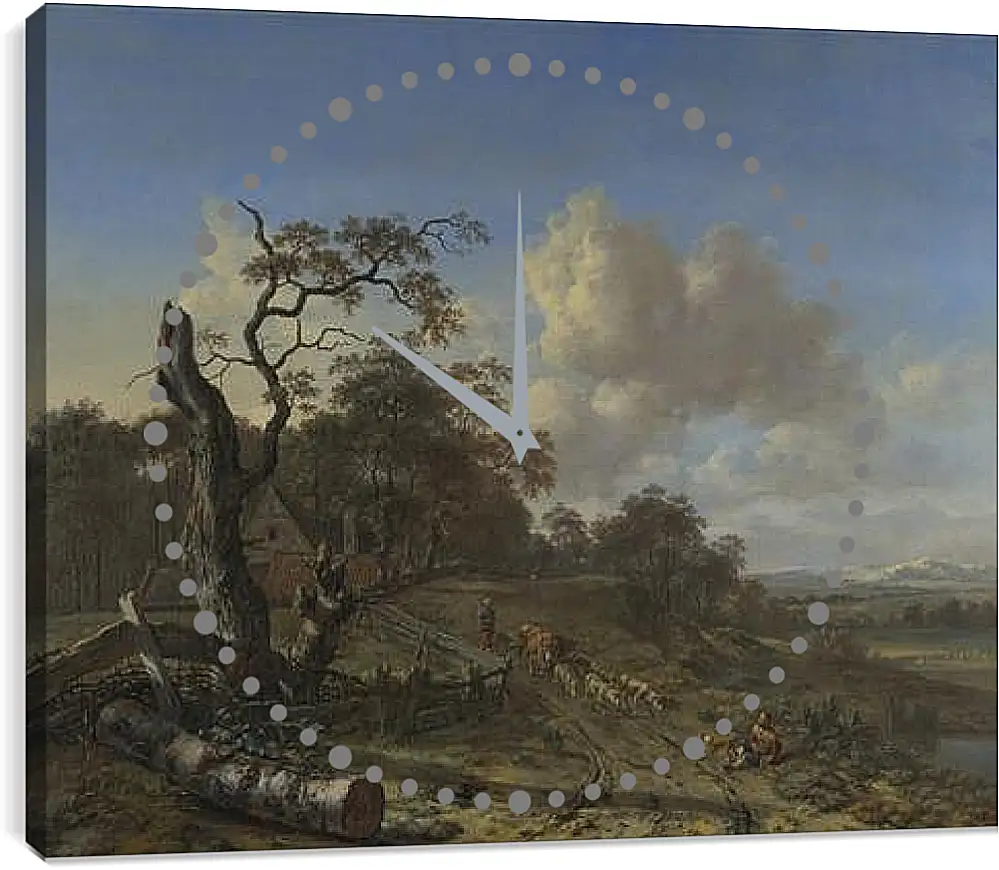 Часы картина - A Landscape with a Dead Tree. Ян Вейнантс
