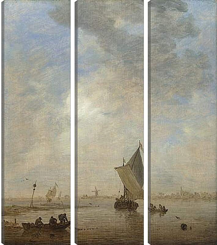 Модульная картина - Fishermen hauling a Net. Ян ван Гойен