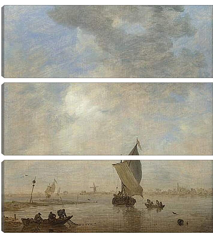Модульная картина - Fishermen hauling a Net. Ян ван Гойен
