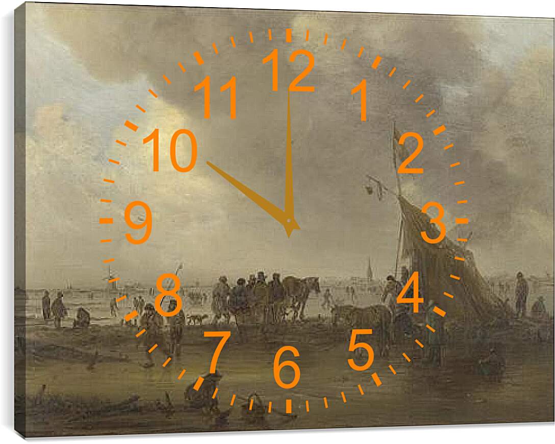 Часы картина - A Scene on the Ice. Ян ван Гойен