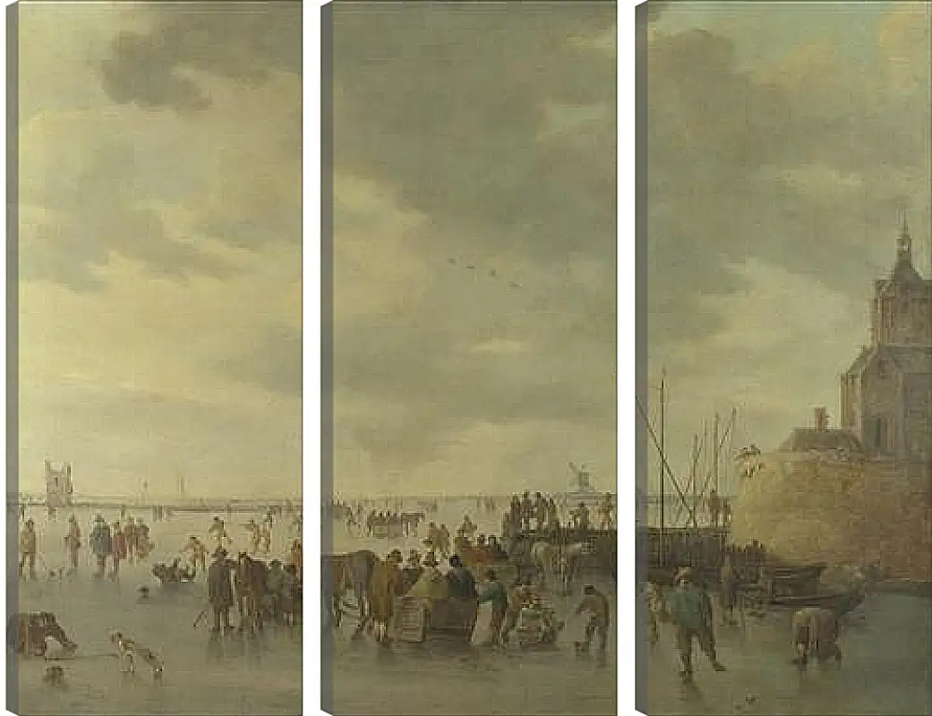 Модульная картина - A Scene on the Ice near Dordrecht. Ян ван Гойен