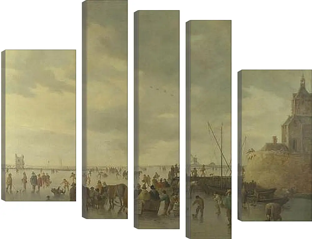 Модульная картина - A Scene on the Ice near Dordrecht. Ян ван Гойен