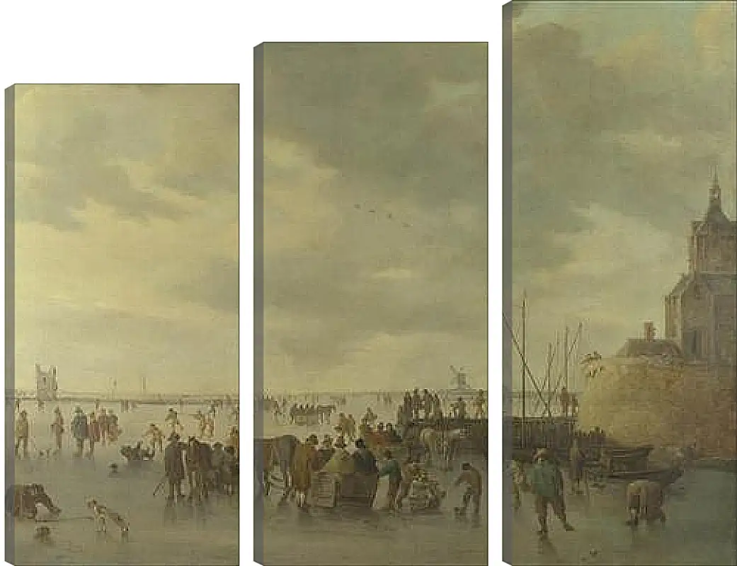 Модульная картина - A Scene on the Ice near Dordrecht. Ян ван Гойен