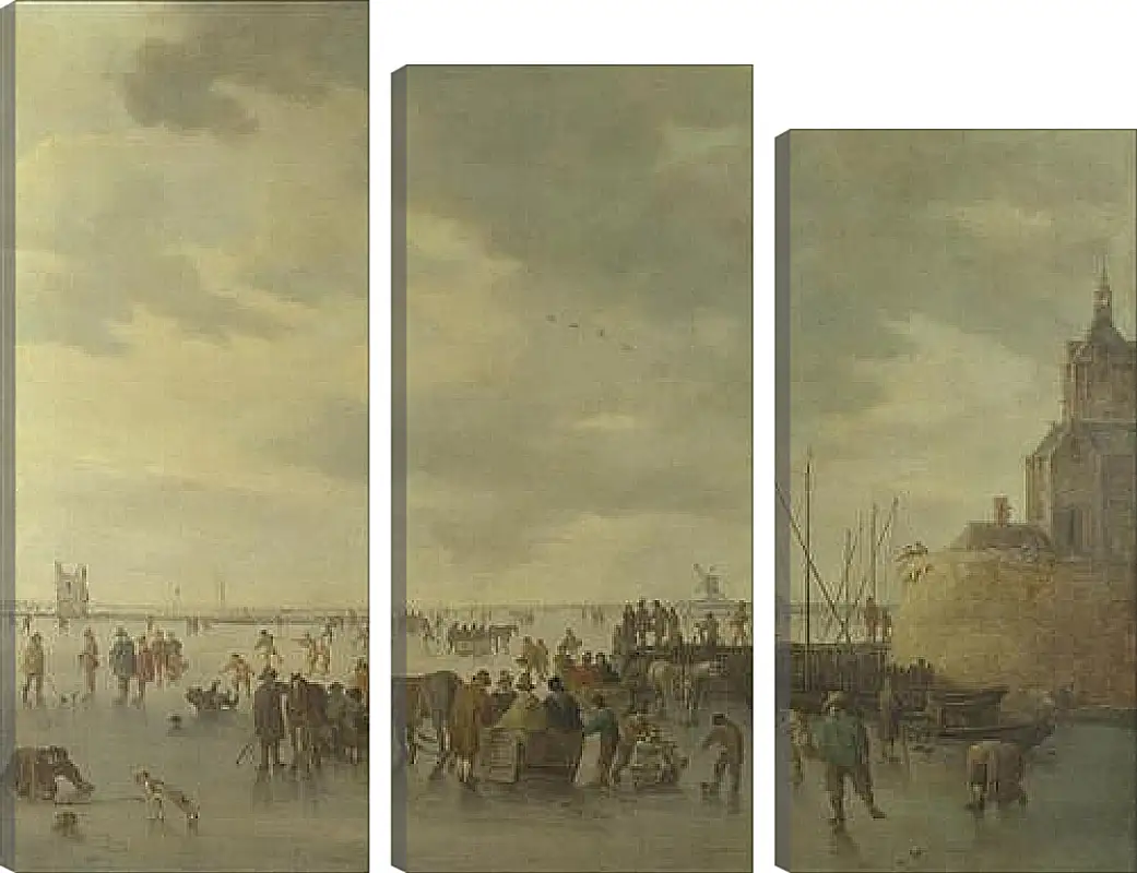 Модульная картина - A Scene on the Ice near Dordrecht. Ян ван Гойен