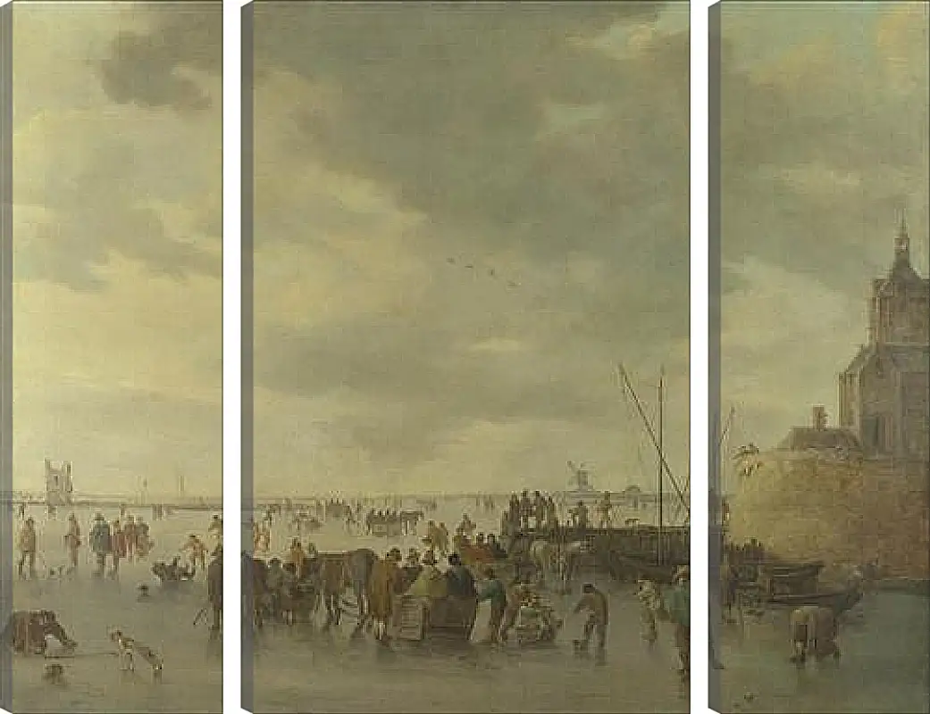 Модульная картина - A Scene on the Ice near Dordrecht. Ян ван Гойен