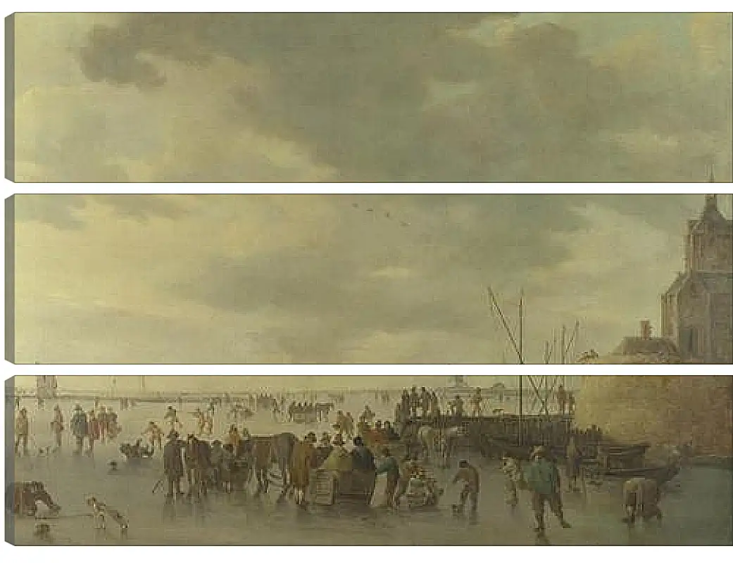 Модульная картина - A Scene on the Ice near Dordrecht. Ян ван Гойен