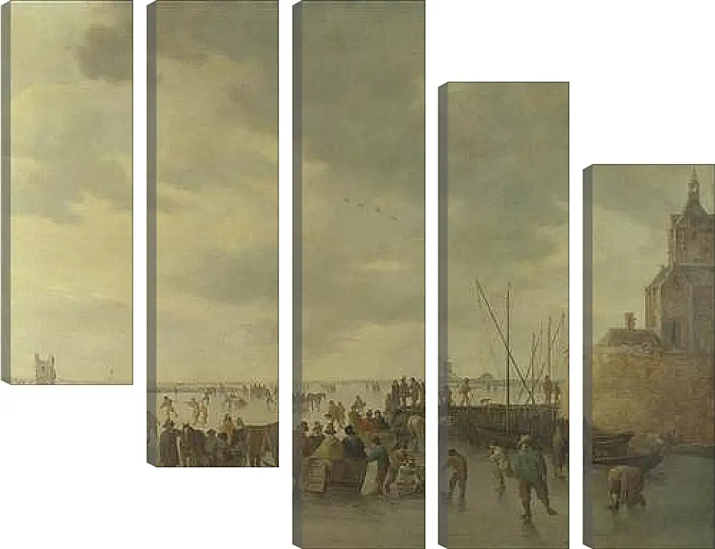 Модульная картина - A Scene on the Ice near Dordrecht. Ян ван Гойен