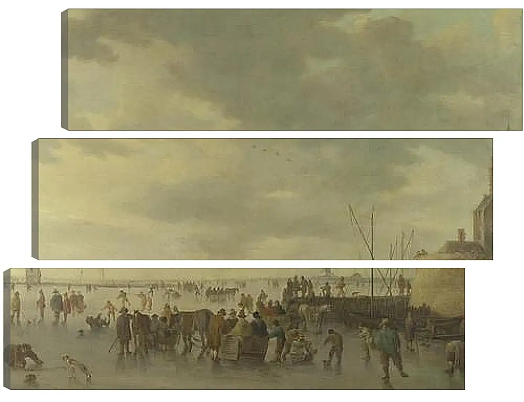 Модульная картина - A Scene on the Ice near Dordrecht. Ян ван Гойен