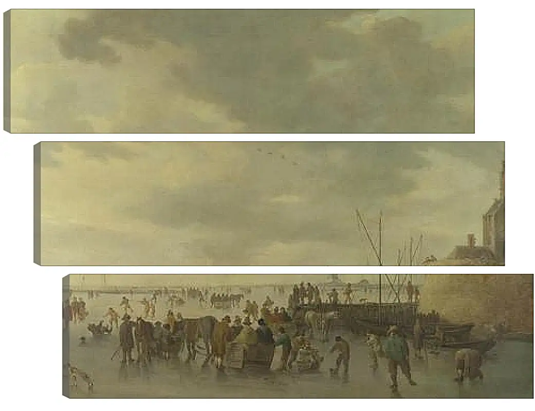 Модульная картина - A Scene on the Ice near Dordrecht. Ян ван Гойен