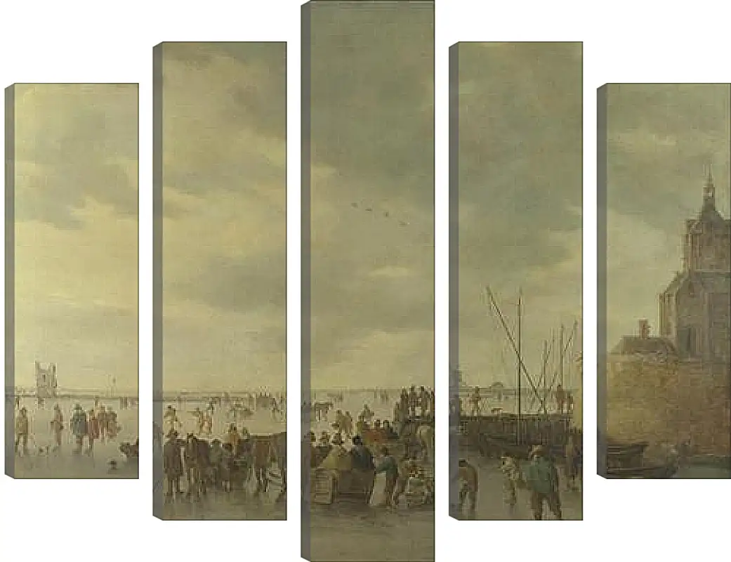 Модульная картина - A Scene on the Ice near Dordrecht. Ян ван Гойен