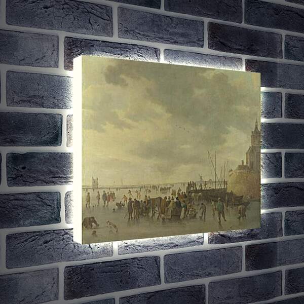 Лайтбокс световая панель - A Scene on the Ice near Dordrecht. Ян ван Гойен