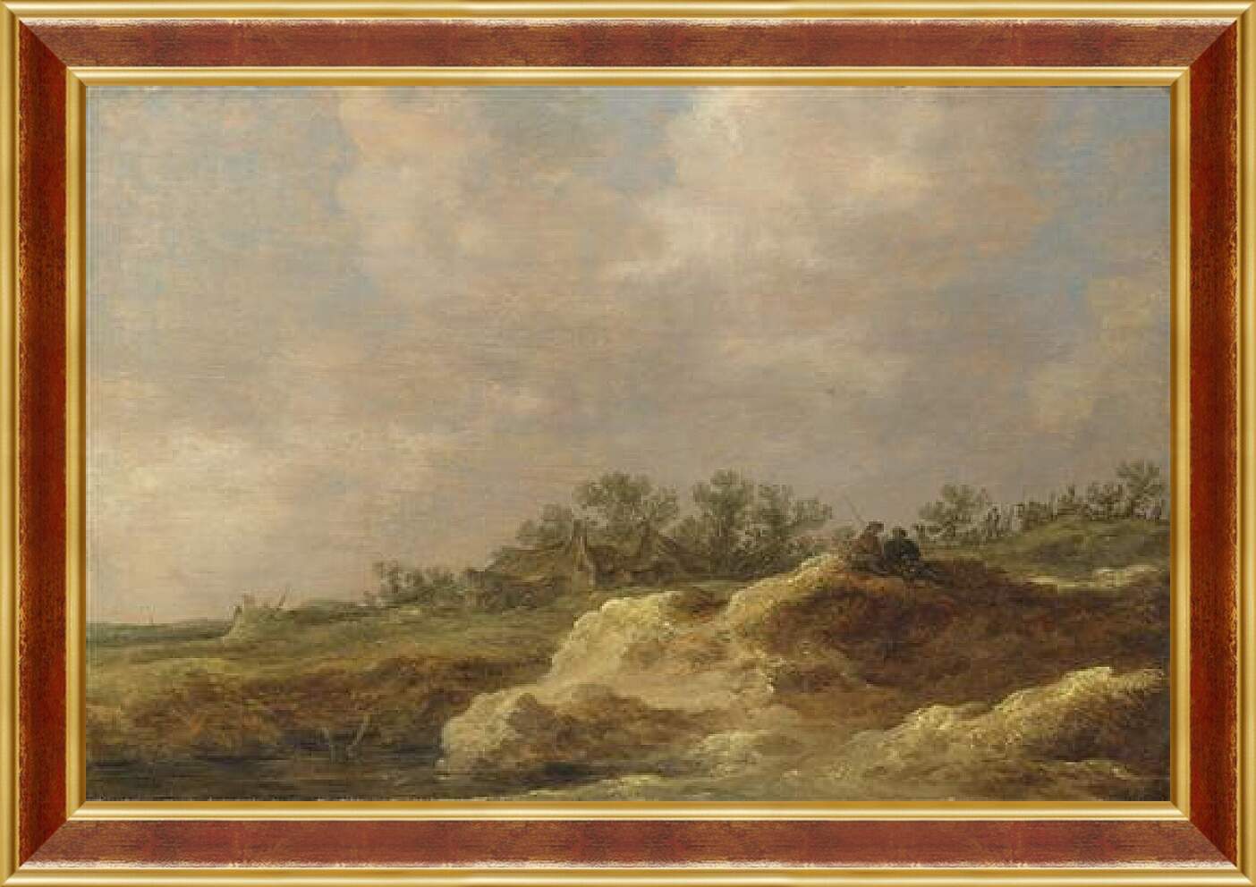 Картина в раме - A Cottage on a Heath. Ян ван Гойен