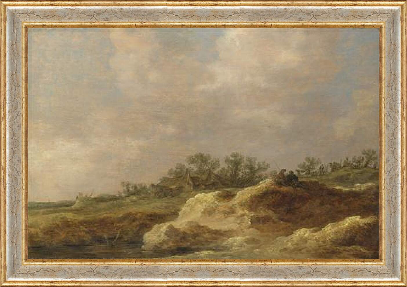Картина в раме - A Cottage on a Heath. Ян ван Гойен