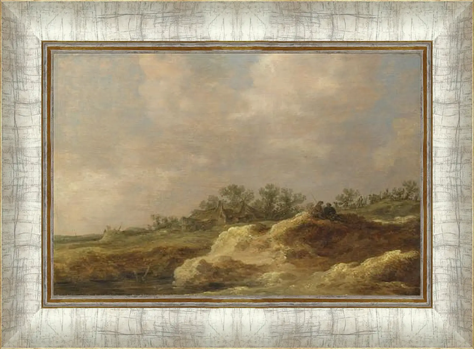 Картина в раме - A Cottage on a Heath. Ян ван Гойен