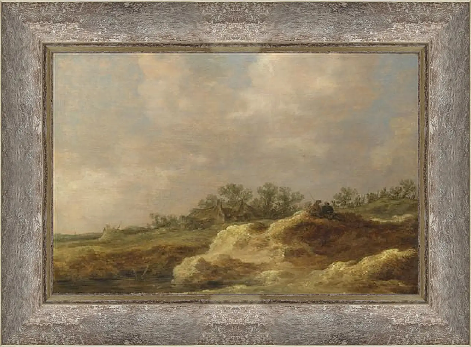 Картина в раме - A Cottage on a Heath. Ян ван Гойен