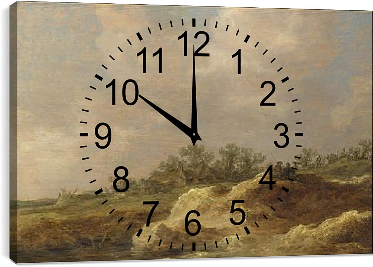 Часы картина - A Cottage on a Heath. Ян ван Гойен