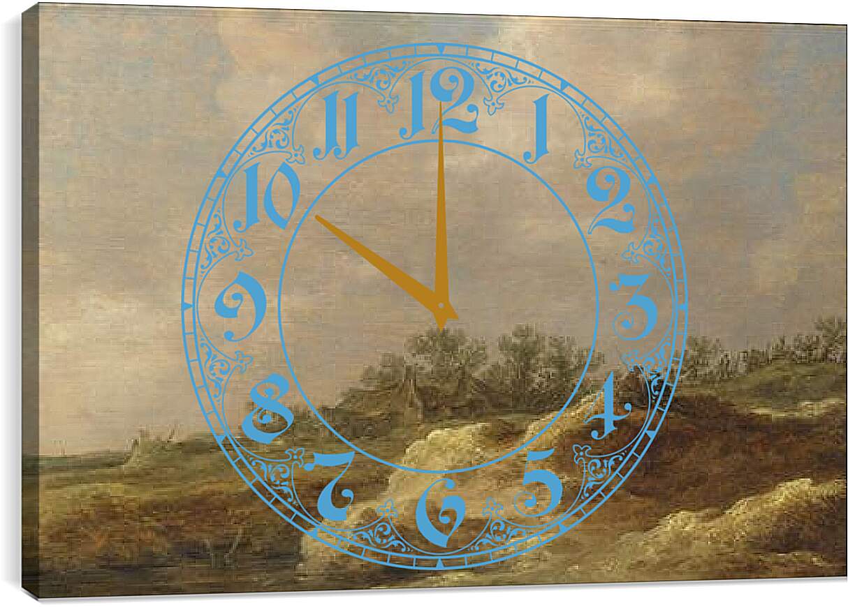 Часы картина - A Cottage on a Heath. Ян ван Гойен