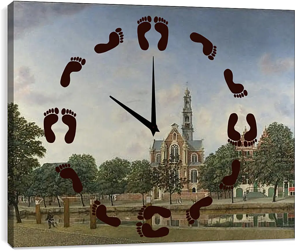 Часы картина - View of the Westerkerk, Amsterdam. Ян Ван дер Хейден