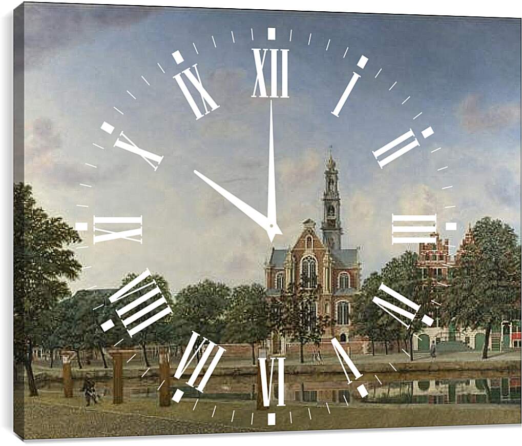 Часы картина - View of the Westerkerk, Amsterdam. Ян Ван дер Хейден