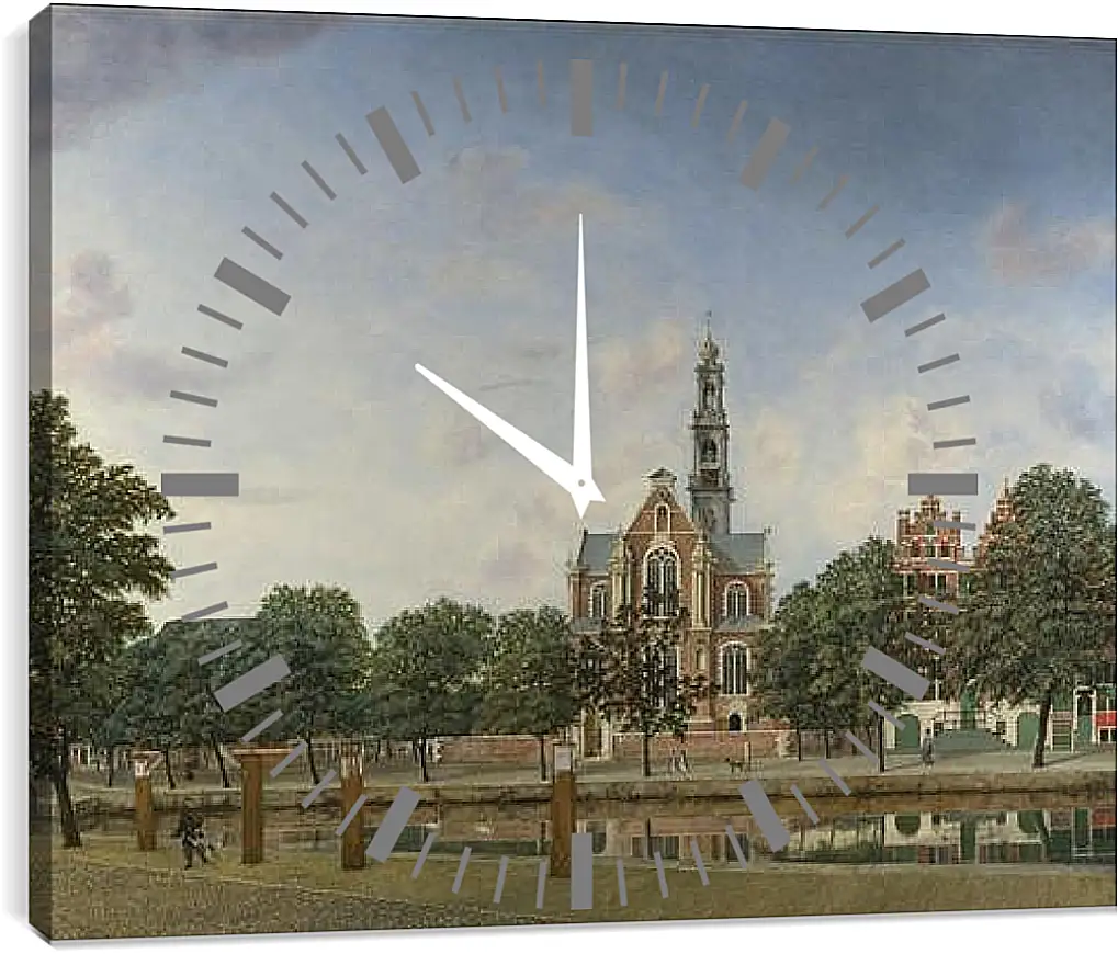 Часы картина - View of the Westerkerk, Amsterdam. Ян Ван дер Хейден
