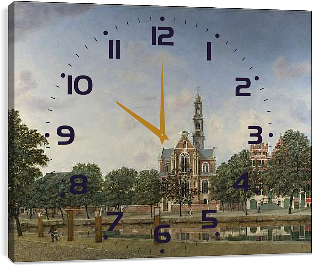 Часы картина - View of the Westerkerk, Amsterdam. Ян Ван дер Хейден