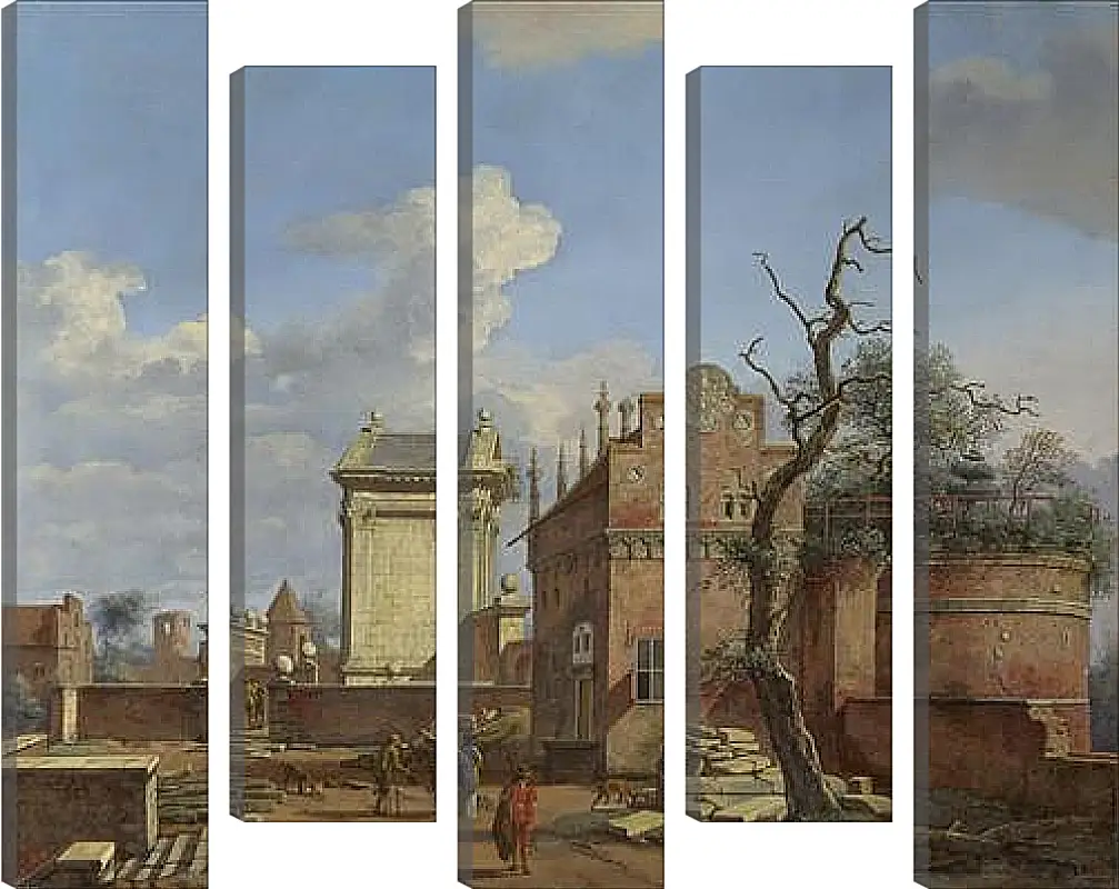 Модульная картина - An Architectural Fantasy. Ян Ван дер Хейден