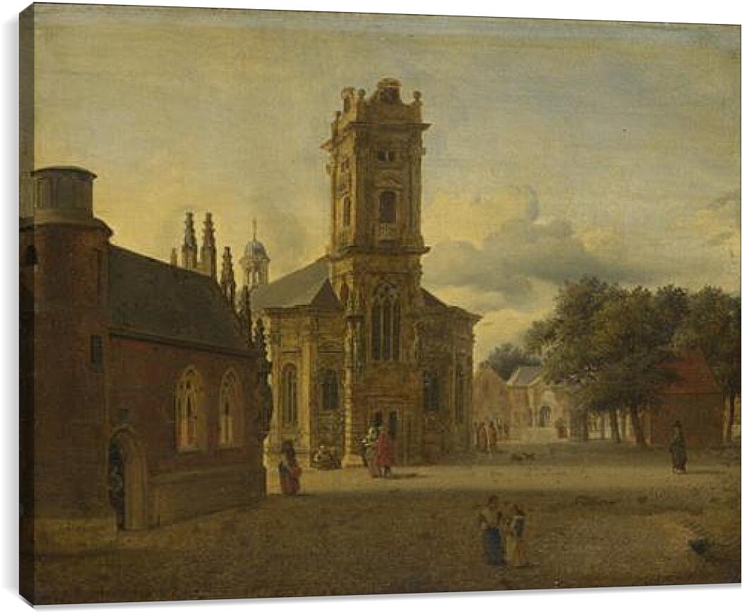 Постер и плакат - A Square before a Church. Ян Ван дер Хейден