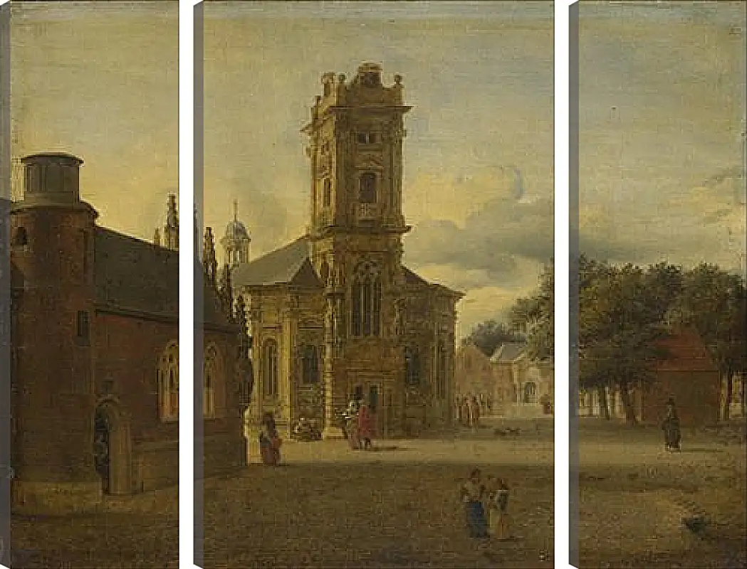 Модульная картина - A Square before a Church. Ян Ван дер Хейден