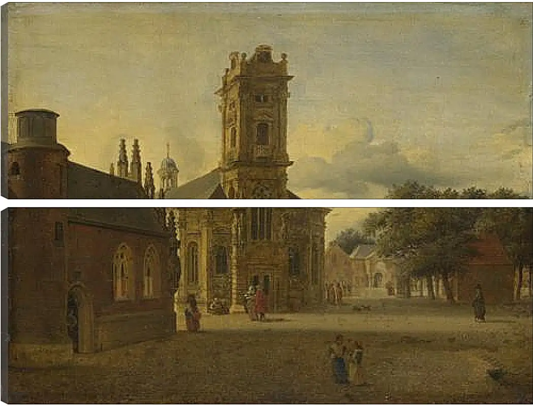 Модульная картина - A Square before a Church. Ян Ван дер Хейден