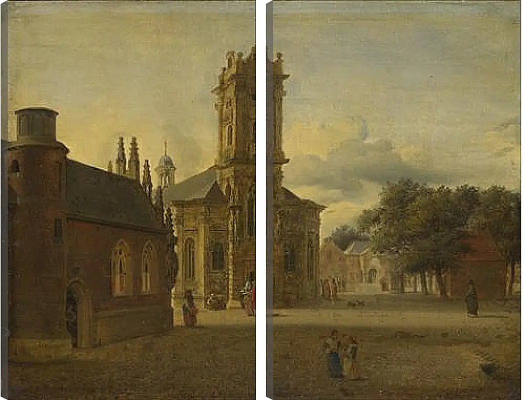 Модульная картина - A Square before a Church. Ян Ван дер Хейден