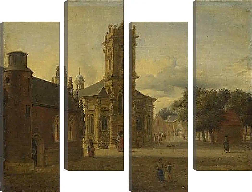 Модульная картина - A Square before a Church. Ян Ван дер Хейден