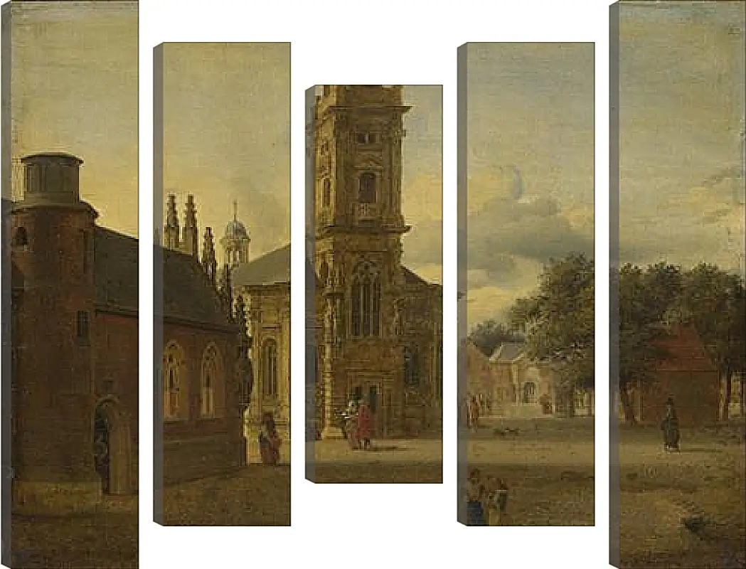 Модульная картина - A Square before a Church. Ян Ван дер Хейден