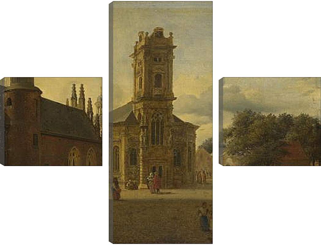 Модульная картина - A Square before a Church. Ян Ван дер Хейден