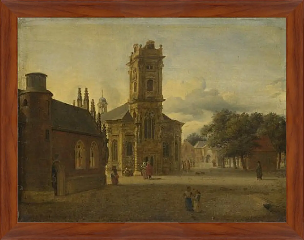 Картина в раме - A Square before a Church. Ян Ван дер Хейден