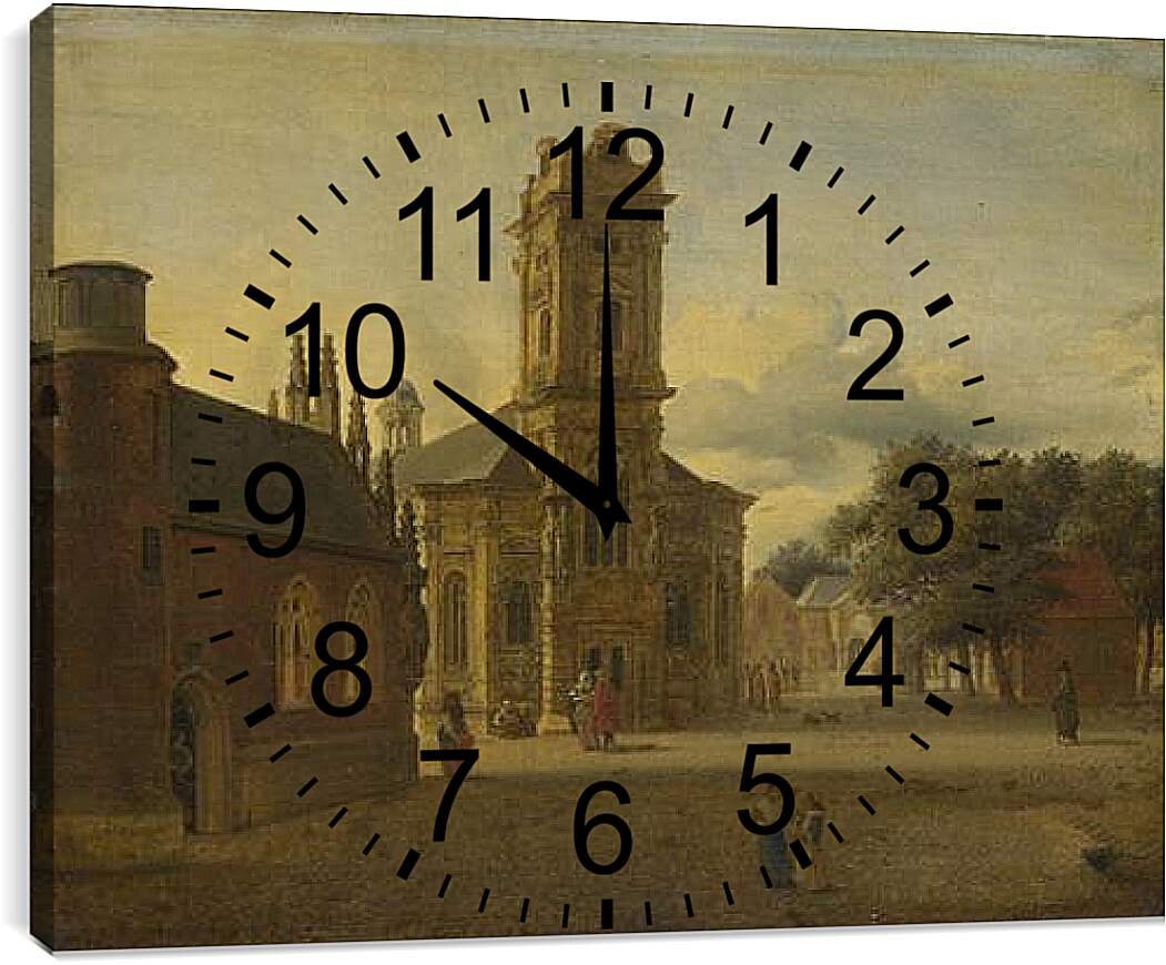 Часы картина - A Square before a Church. Ян Ван дер Хейден
