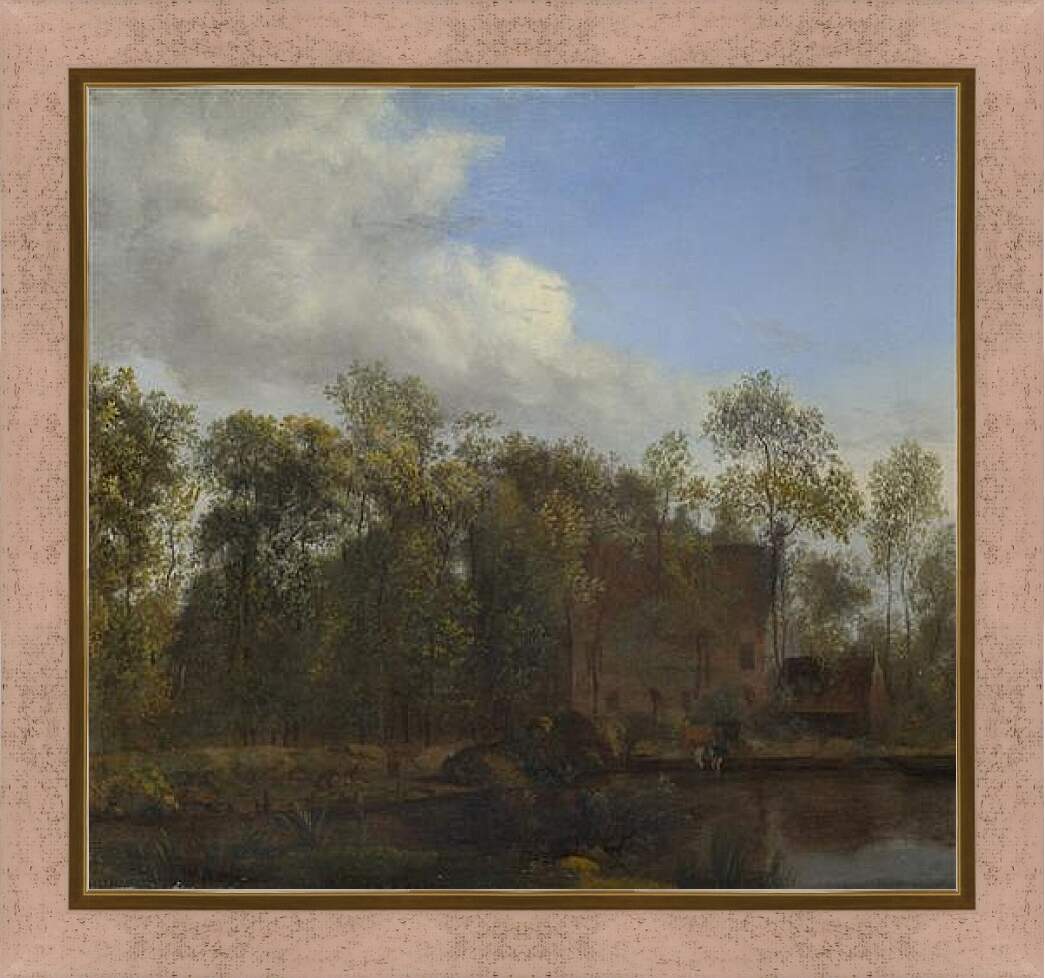 Картина в раме - A Farm among Trees. Ян Ван дер Хейден