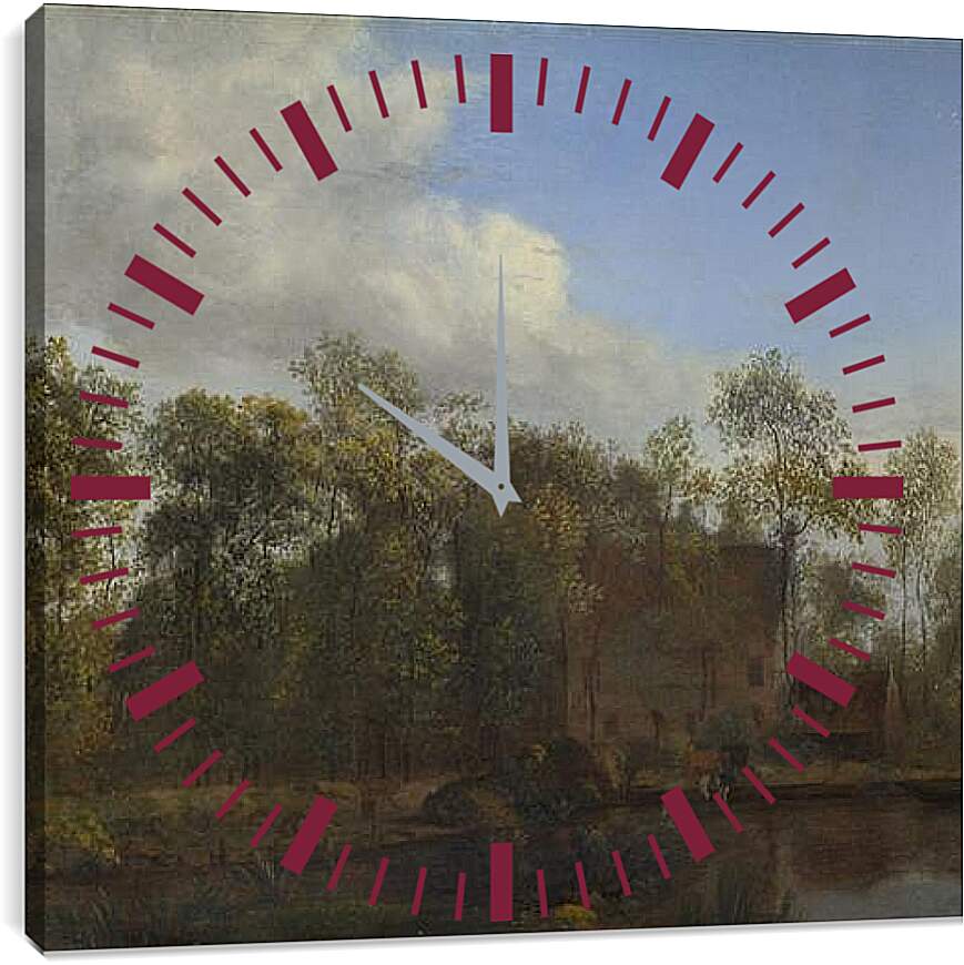 Часы картина - A Farm among Trees. Ян Ван дер Хейден