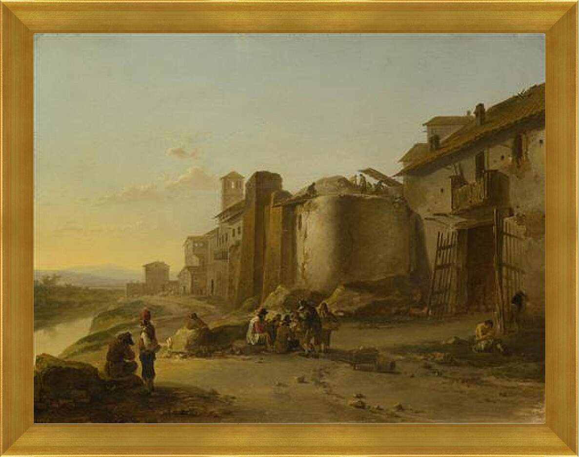 Картина в раме - A View on the Tiber. Ян Бот