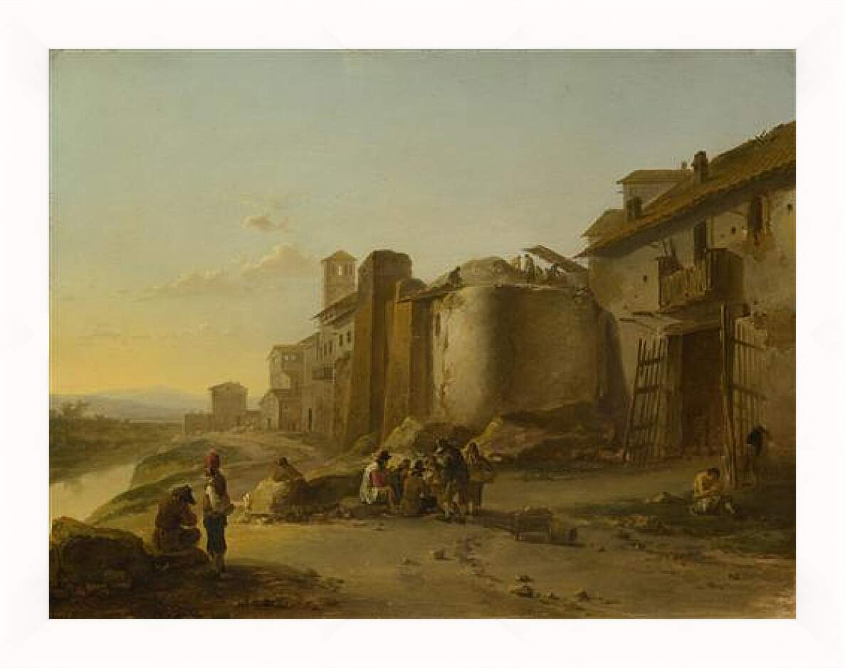 Картина в раме - A View on the Tiber. Ян Бот