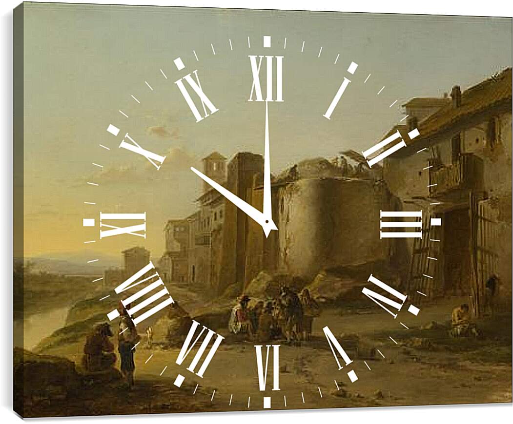 Часы картина - A View on the Tiber. Ян Бот