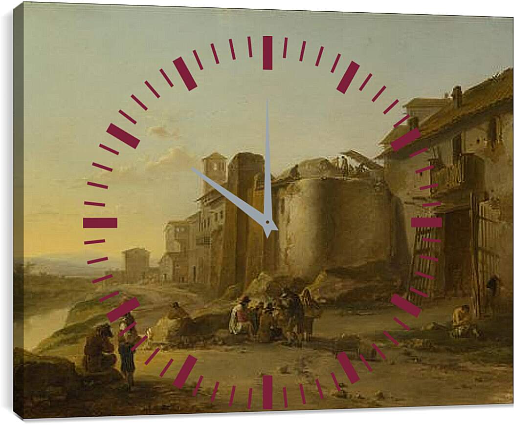 Часы картина - A View on the Tiber. Ян Бот