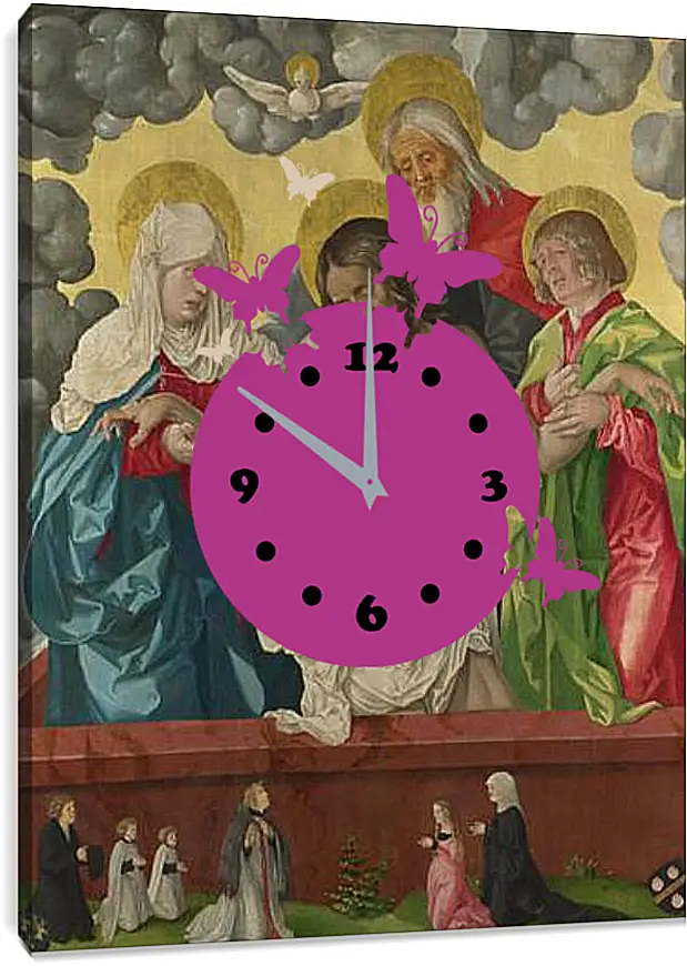 Часы картина - The Trinity and Mystic Pieta. Ханс Бальдунг